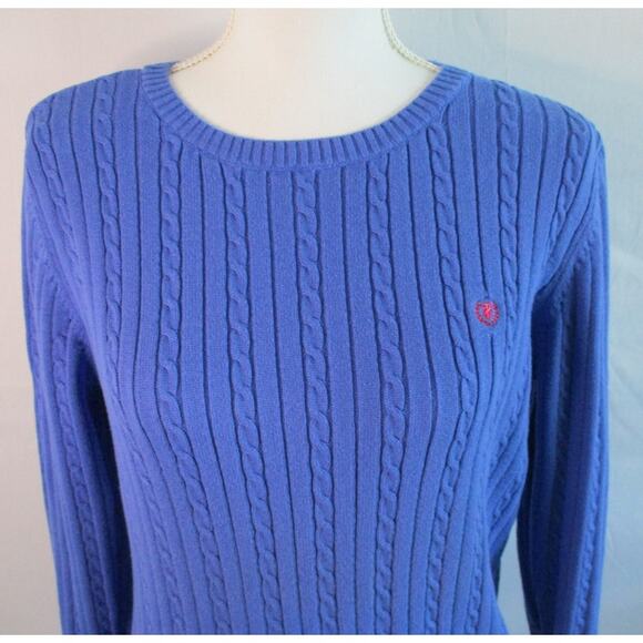 Izod Women's Blue Long Sleeve Medium Weight Knit Sweater Size Large - Picture 2 of 9